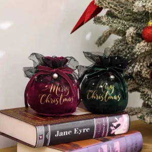Christmas Velvet Drawstring Pouch Custom Gift Jewelry Bag-Softpouches (1) Christmas Velvet Drawstring Pouch Custom Gift Jewelry Bag-Softpouches (1)