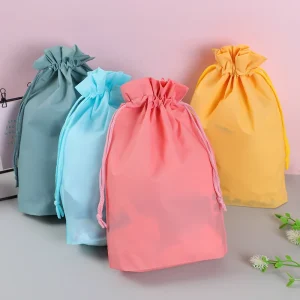Multicolor PE Pouches Drawstring Bag